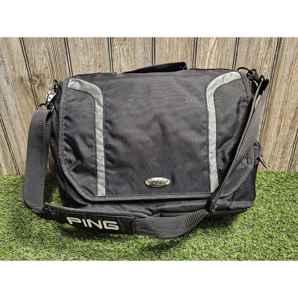 Ping Laptop Shoulder Messenger Bag Black Gray 18"x12"x6"